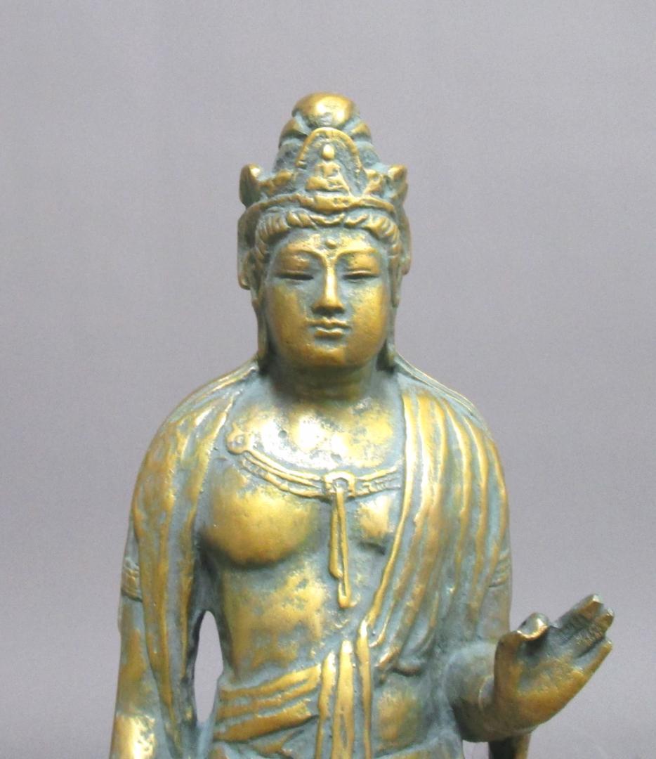 文化勲章 北村西望［聖観世音菩薩像］ブロンズ　桐共箱入り