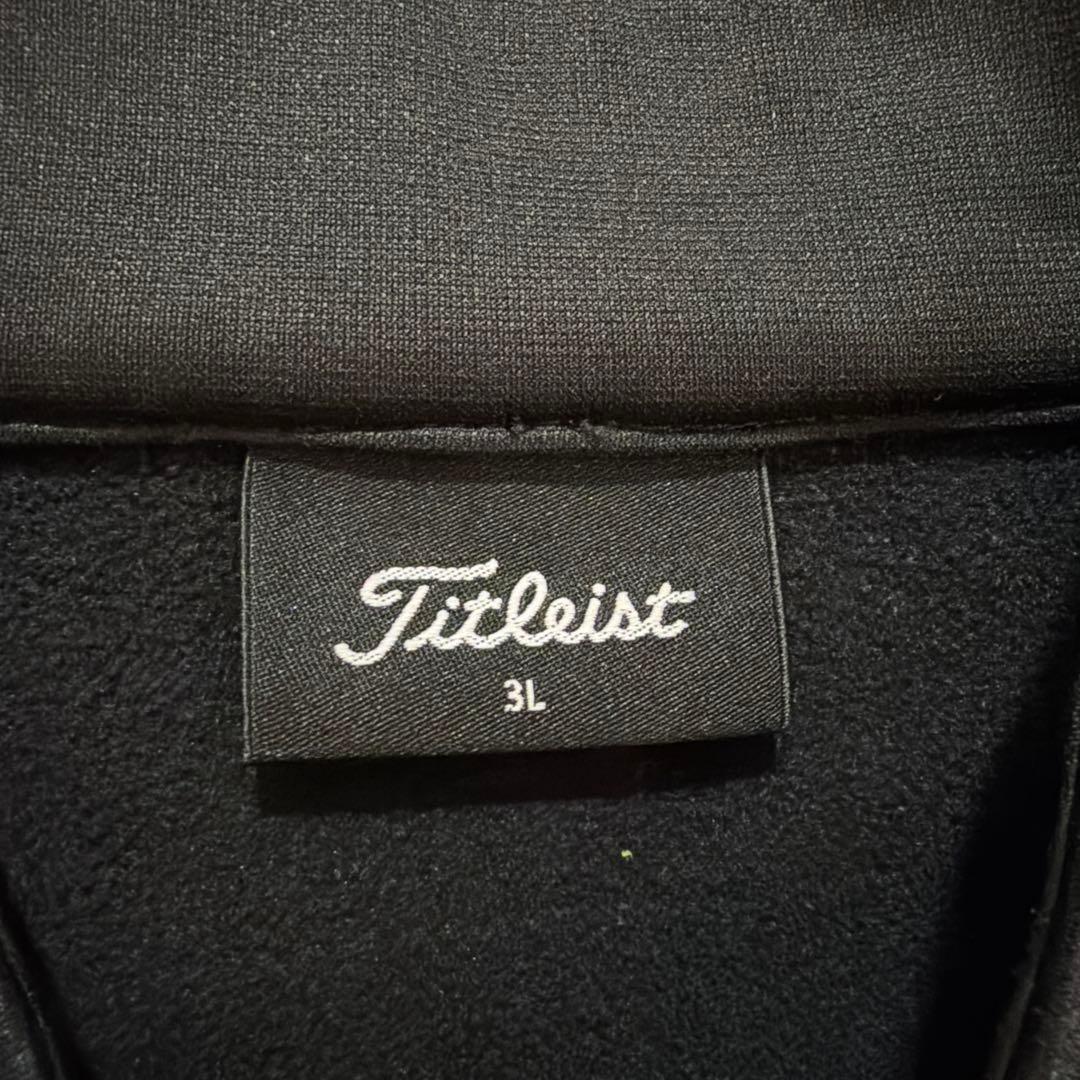 【中古美品】TITLEIST 裏起毛ハーフジップブルゾン ブラック系 3L