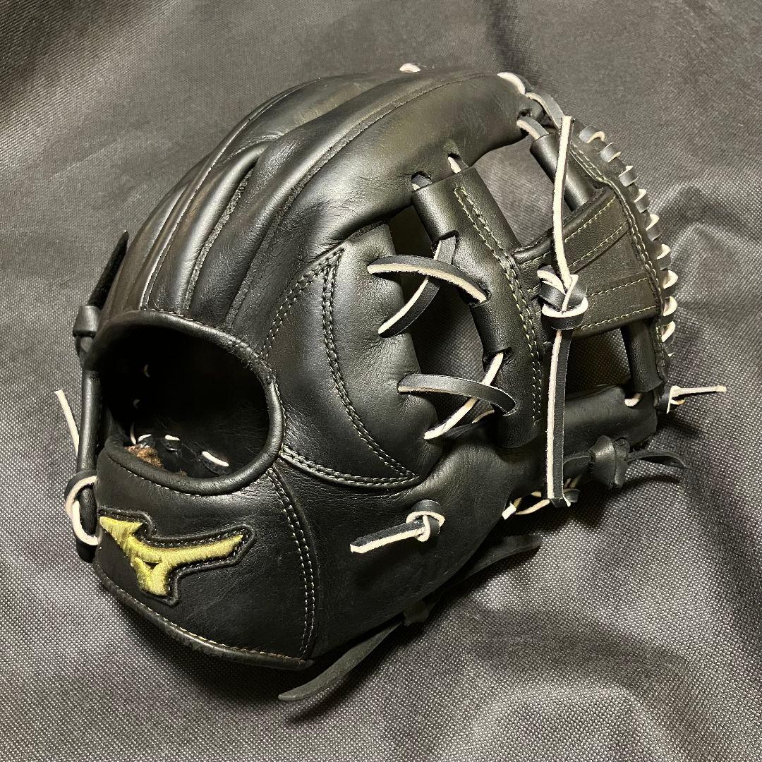 タ*カ様 ミズノプロ 硬式 内野手用 グラブ H14203 黒 高校野球対応 メ