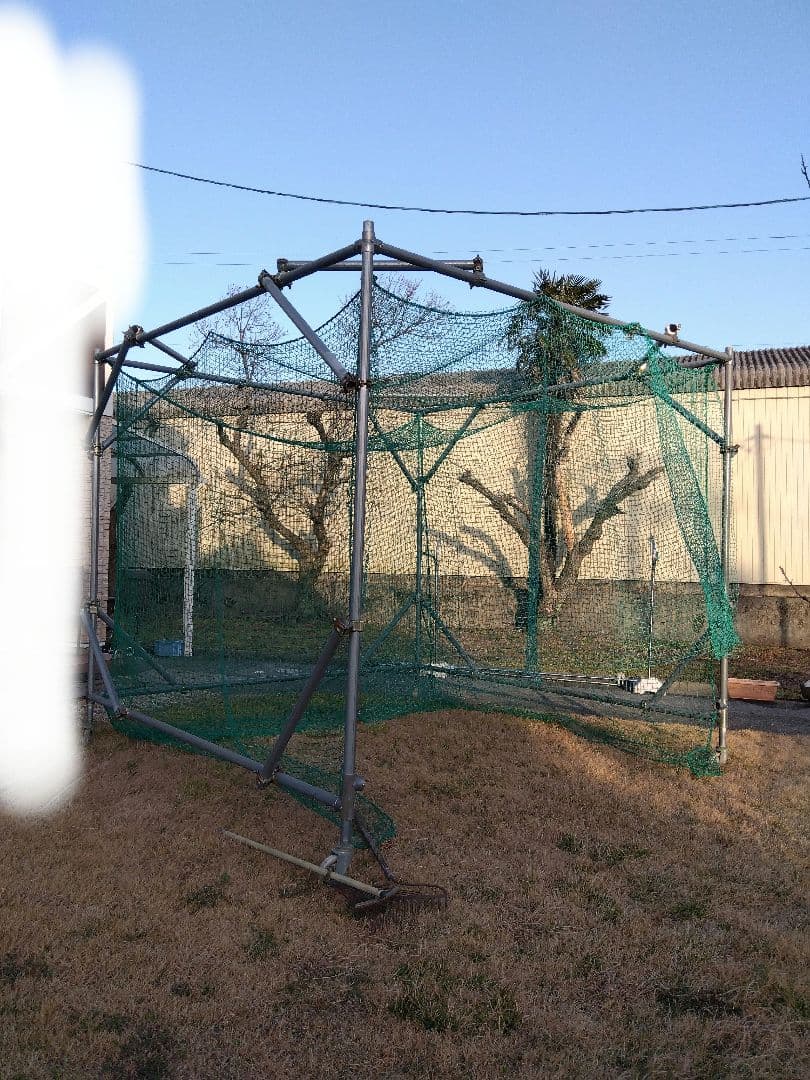 【引取限定】野球バッティングゲージ軟硬式両可 単管パイプセット+ティーS+ベース