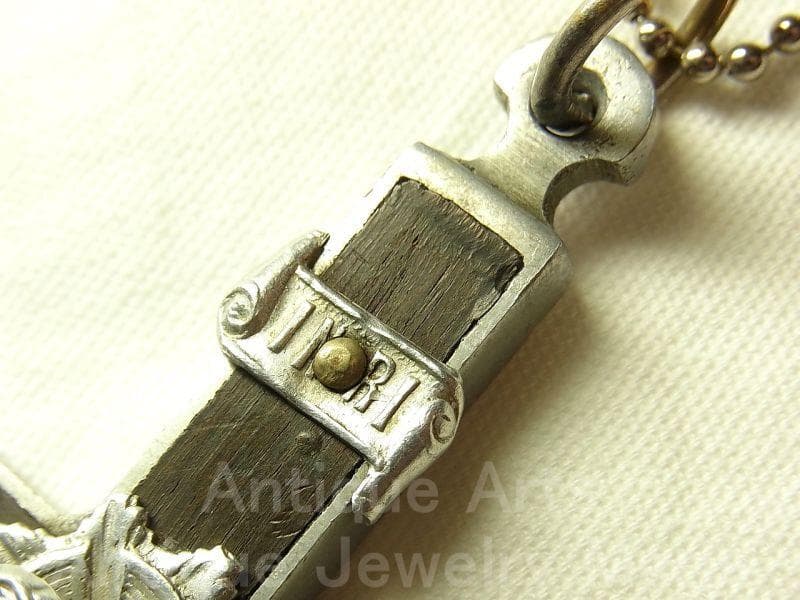 c1592【大型サイズ】フランス アンティーク クロス（軽金属＋黒檀）