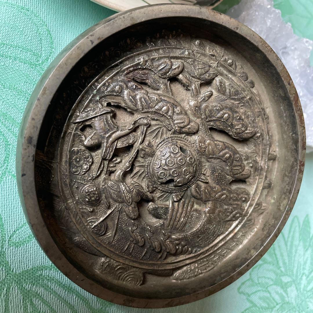 青銅鏡　鶴　亀　松