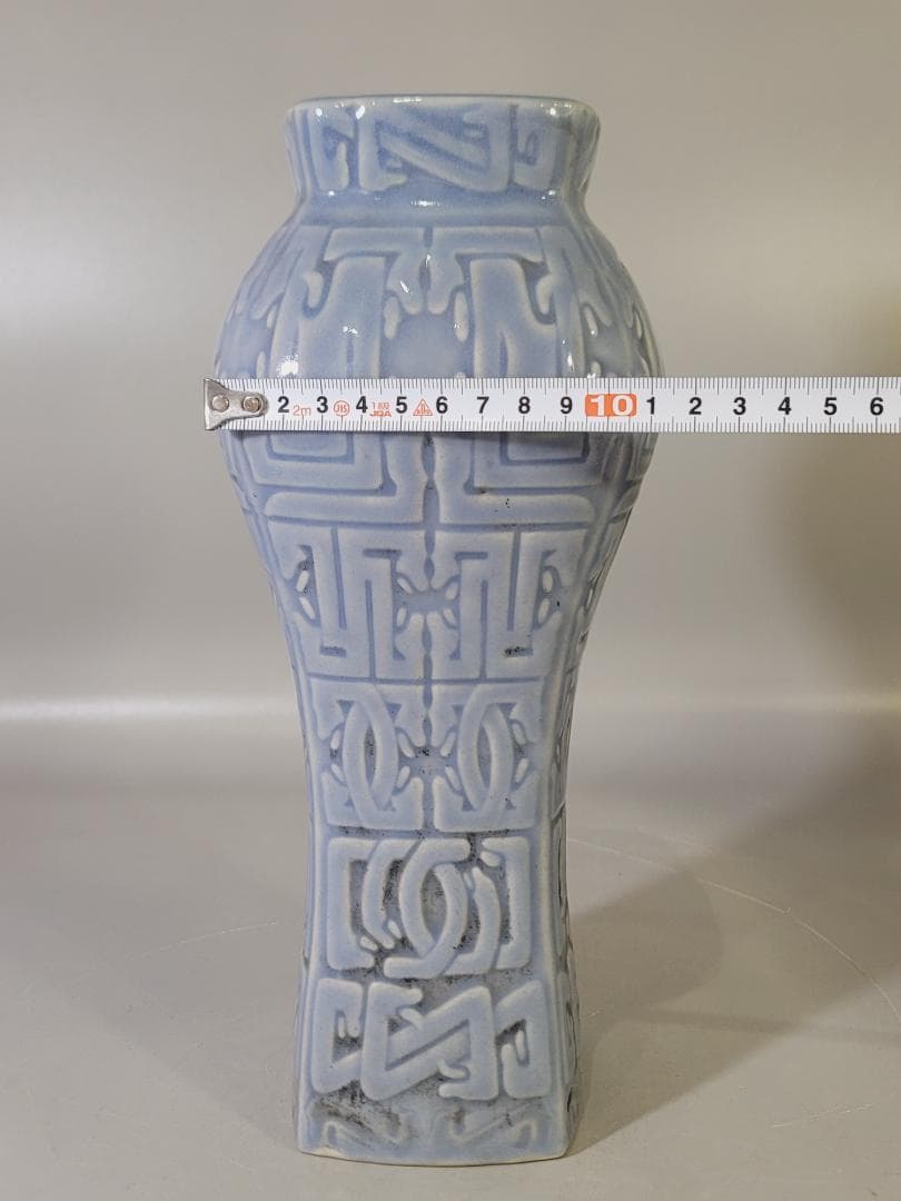 中国 饕餮紋 青釉瓶 DT753