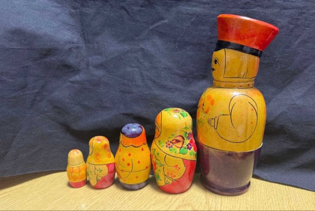 レア‼️ソビエト　ノリンクス社　親子マトリョーシカ5組　長期保存、現状