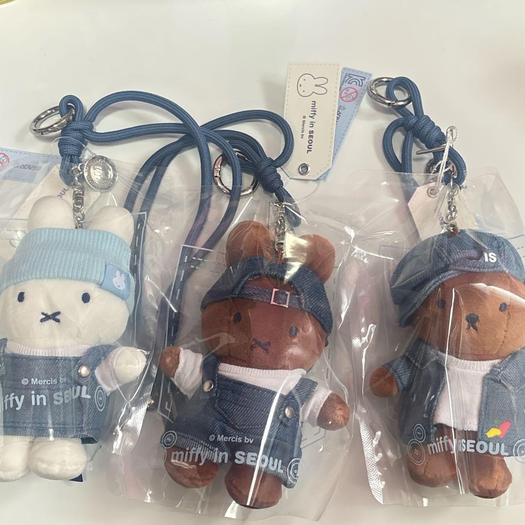 ☆韓国限定☆ミッフィー miffy デニム キーリング ソウル 3点セット