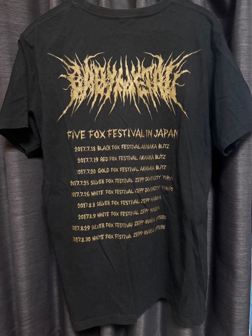 ベビーメタル　金　Tシャツ Lサイズ2017年国内ライブ時　購入