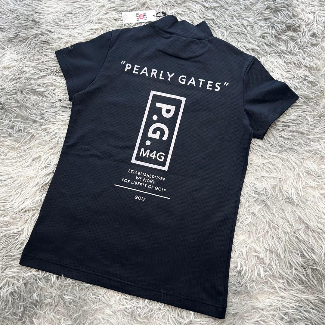 新品　パーリーゲイツ　モックネック　半袖シャツ　カットソー　ネイビー　サイズ0