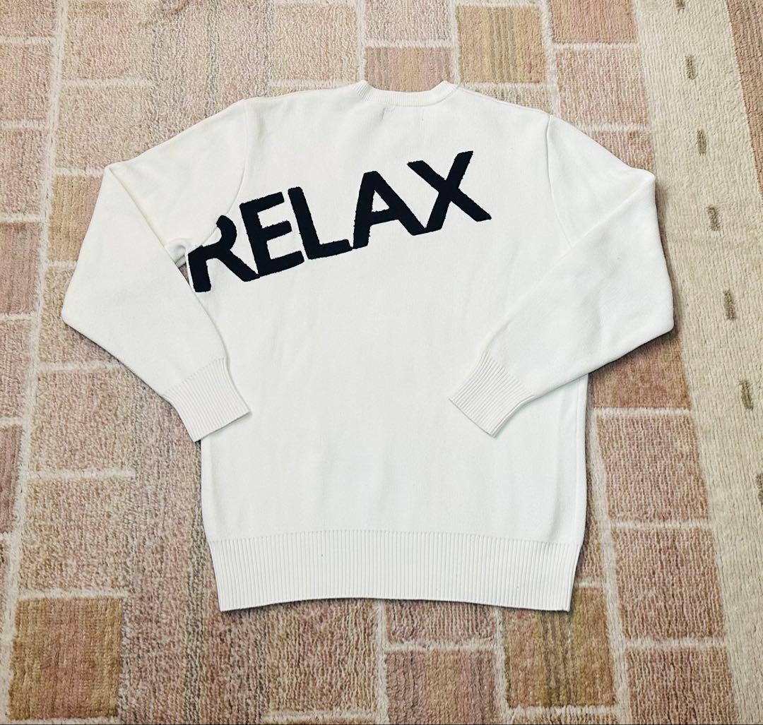 【美品】1PIU1UGUALE3 RELAX ニットセーター ロゴ ホワイト L