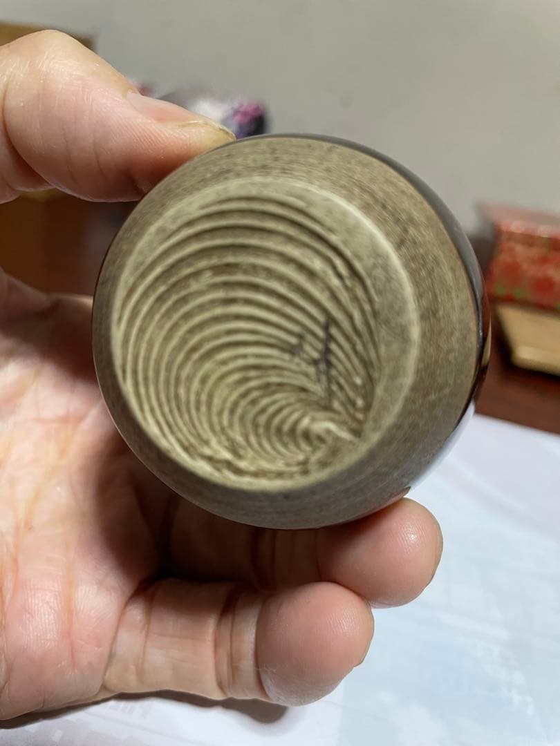 値下げしました　肩衝茶入　仕覆付　共箱付　茶道