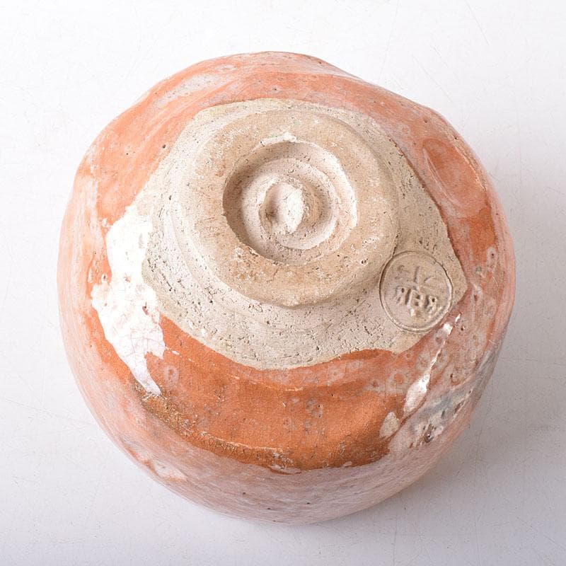 茶道具　楽吉左衛門作　赤楽茶碗 　銘「浮島」　玄々斎極め箱　M　R8275