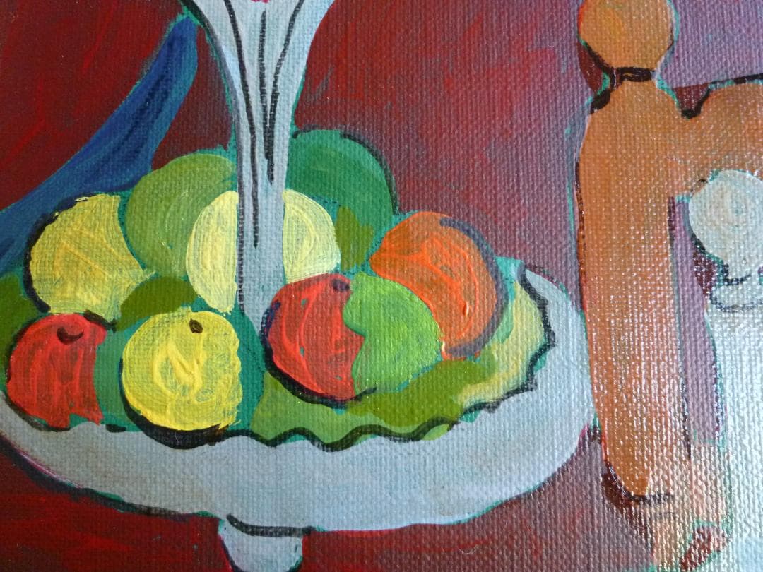 油彩肉筆絵画　作者不明　表にサイン