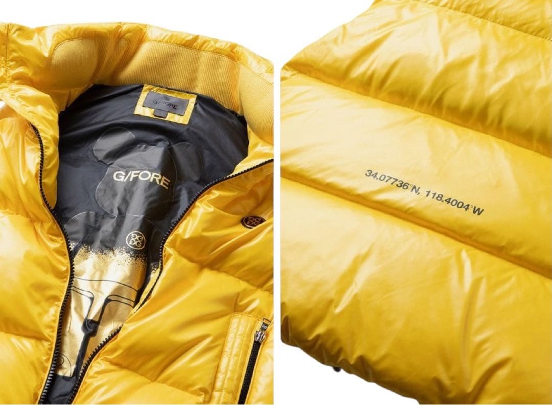 新作G/FORE韓国ジーフォア　メンズダウンベスト　イエローsizeL
