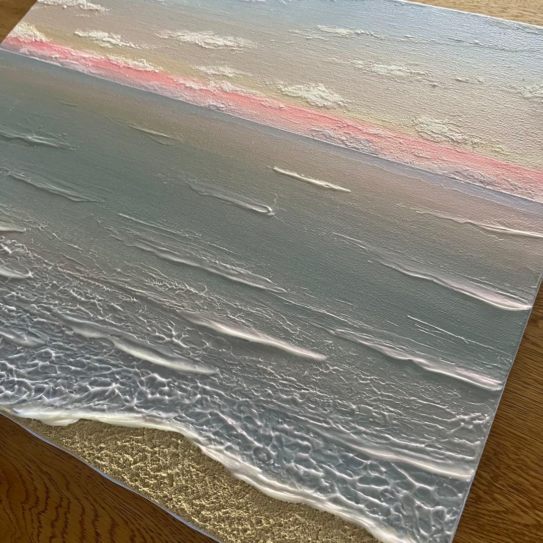 海の風景 テクスチャーアート 海の絵 海 海アート 癒し 風景　原画