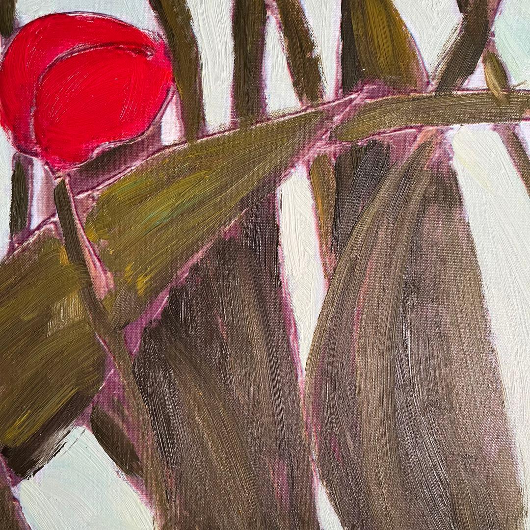 手書き油絵 チューリップ 額付 絵画 インテリア 油彩画