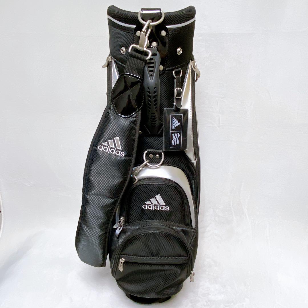 adidas アディダス　キャディバッグ　ブラック　黒　9型　ネームプレート付き