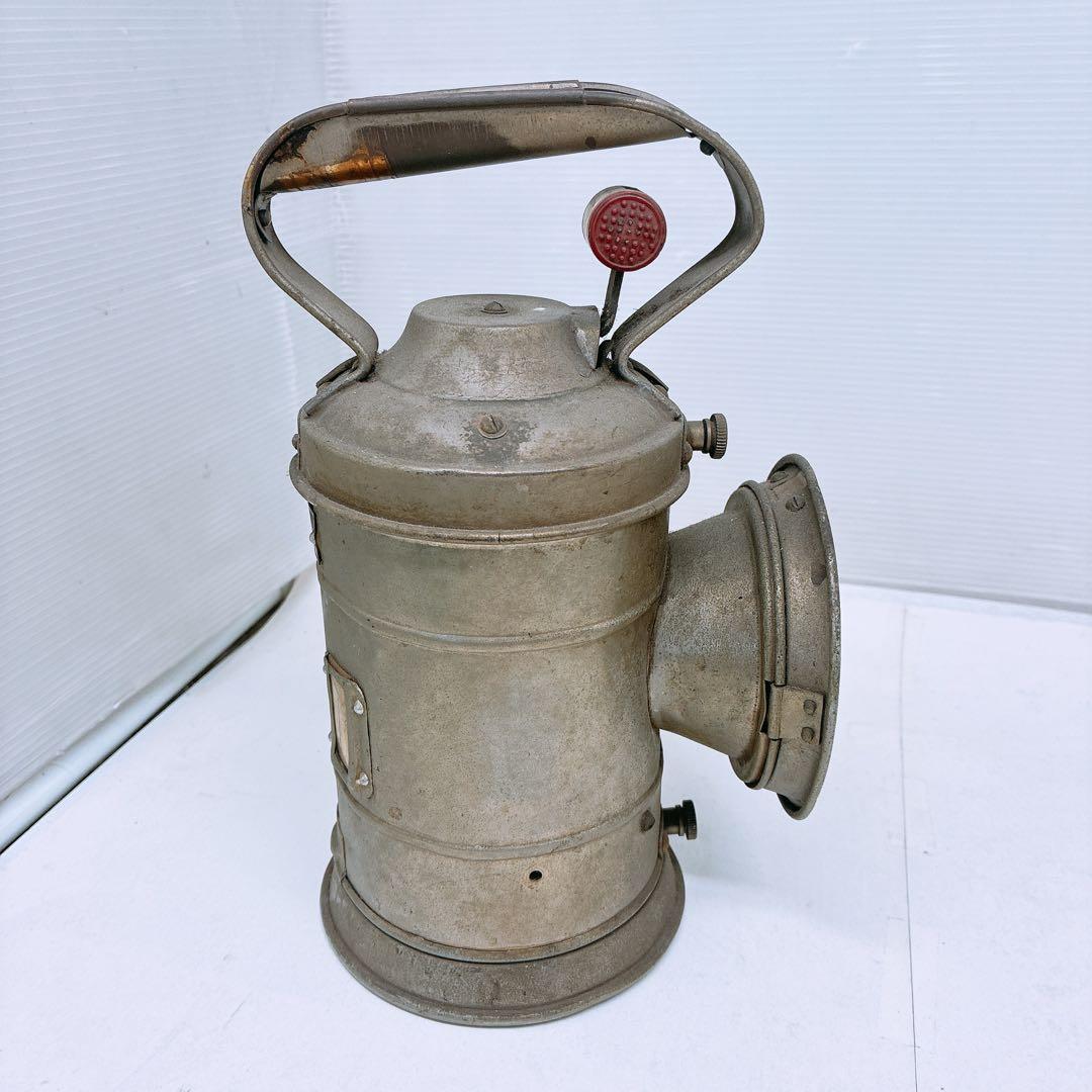 古い 鉄道用 カンテラ 合図灯 ランタン 金属製 レンズ付き 手持ち式 照明
