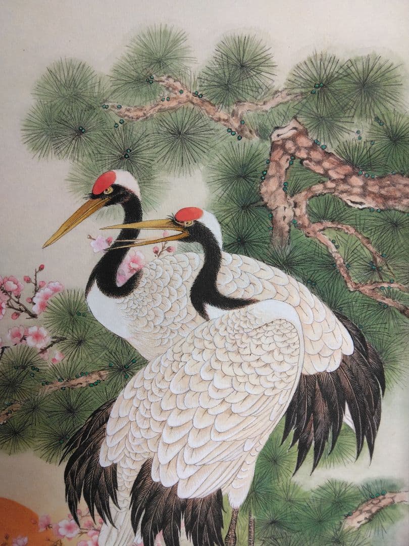 松鶴長春　水墨画