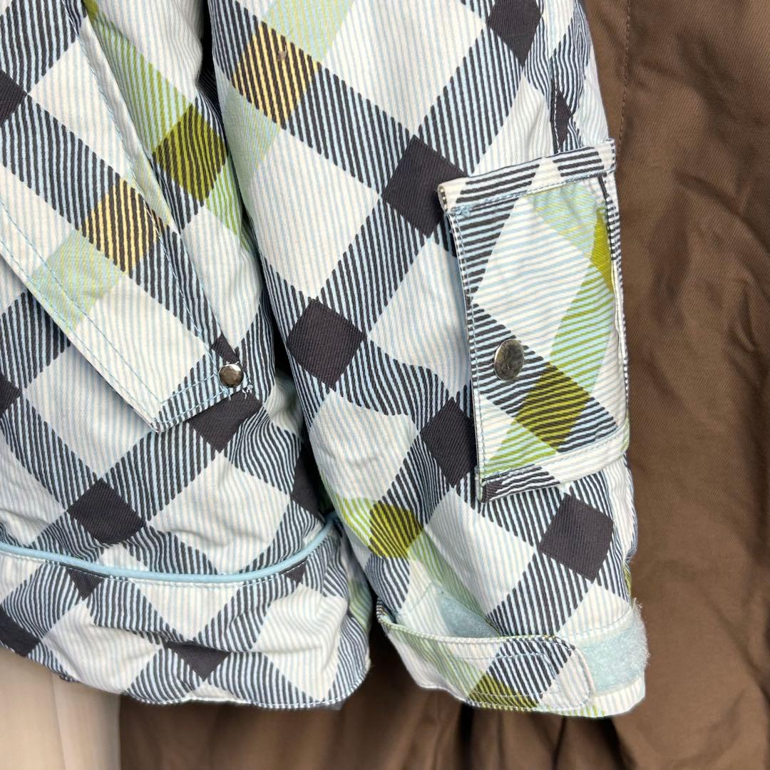 【スキーウェア】DESCENTE スノーボードウェア 160cm チェック柄