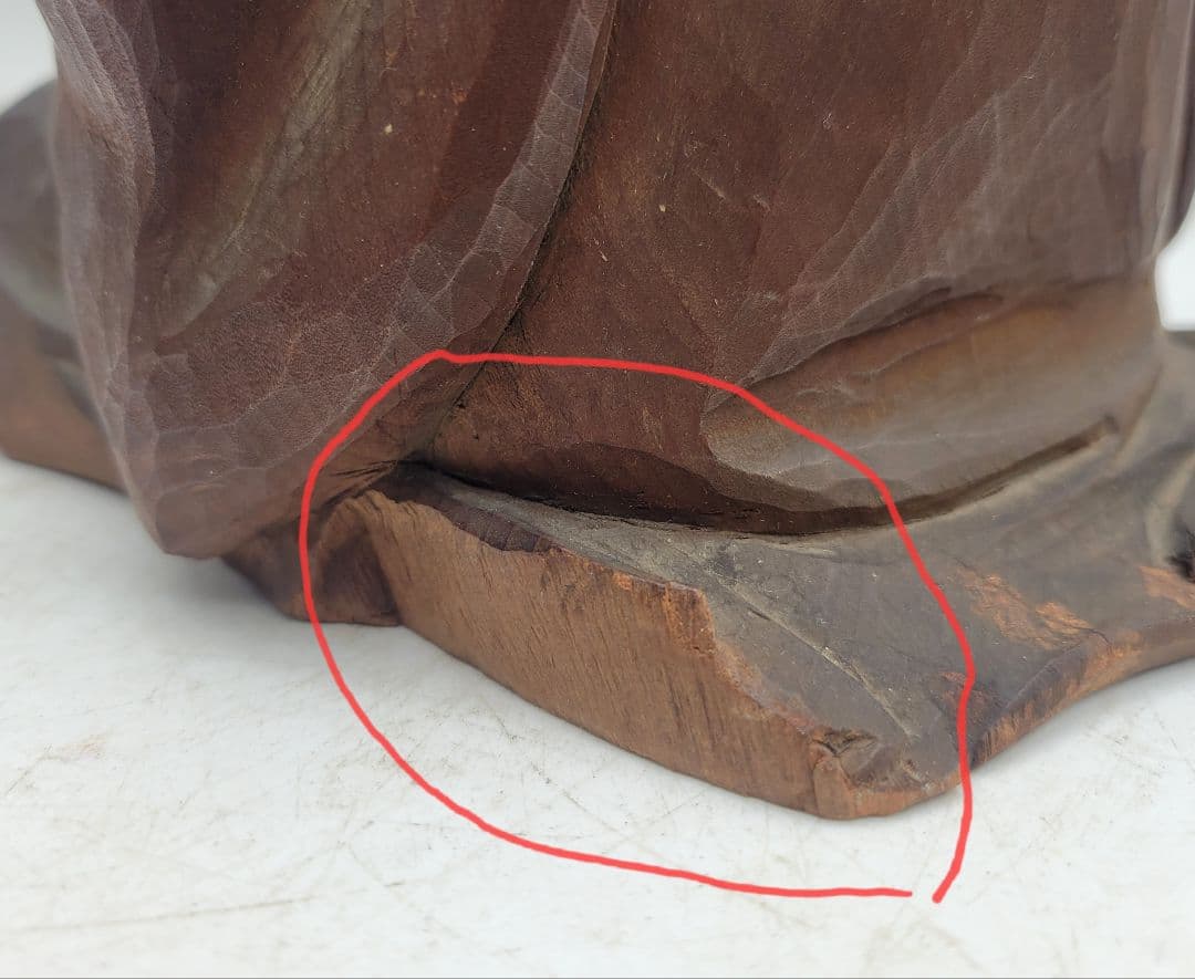 時代物　木彫　人物像　欠け有り