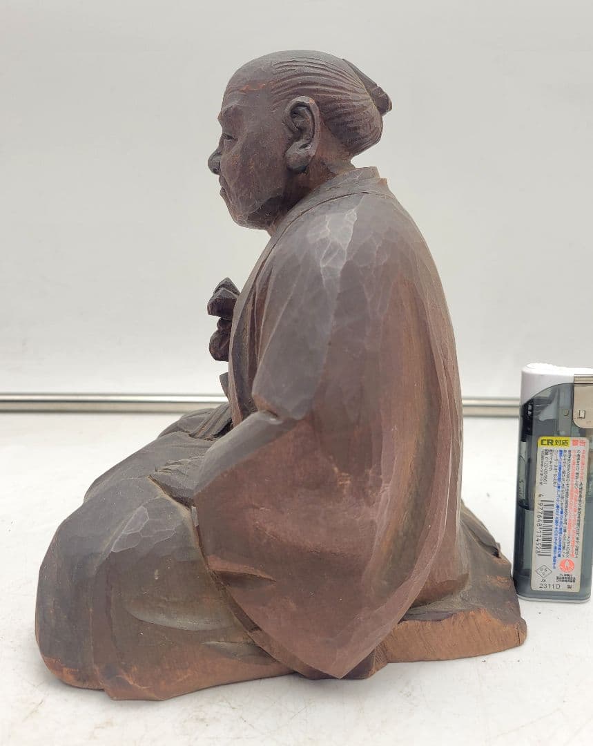 時代物　木彫　人物像　欠け有り