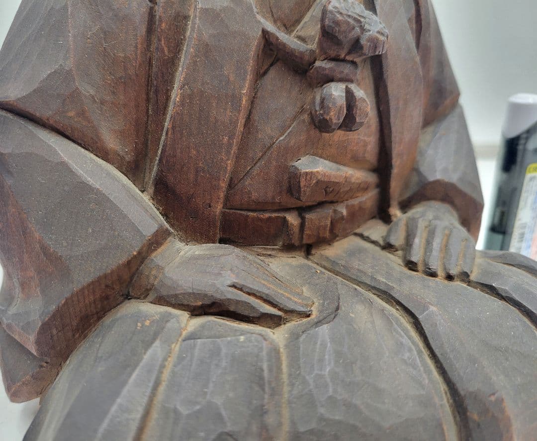 時代物　木彫　人物像　欠け有り