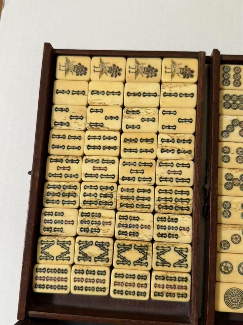 中国竹嵌骨牌 背竹牌 麻雀牌 現壯品 骨董 年代物