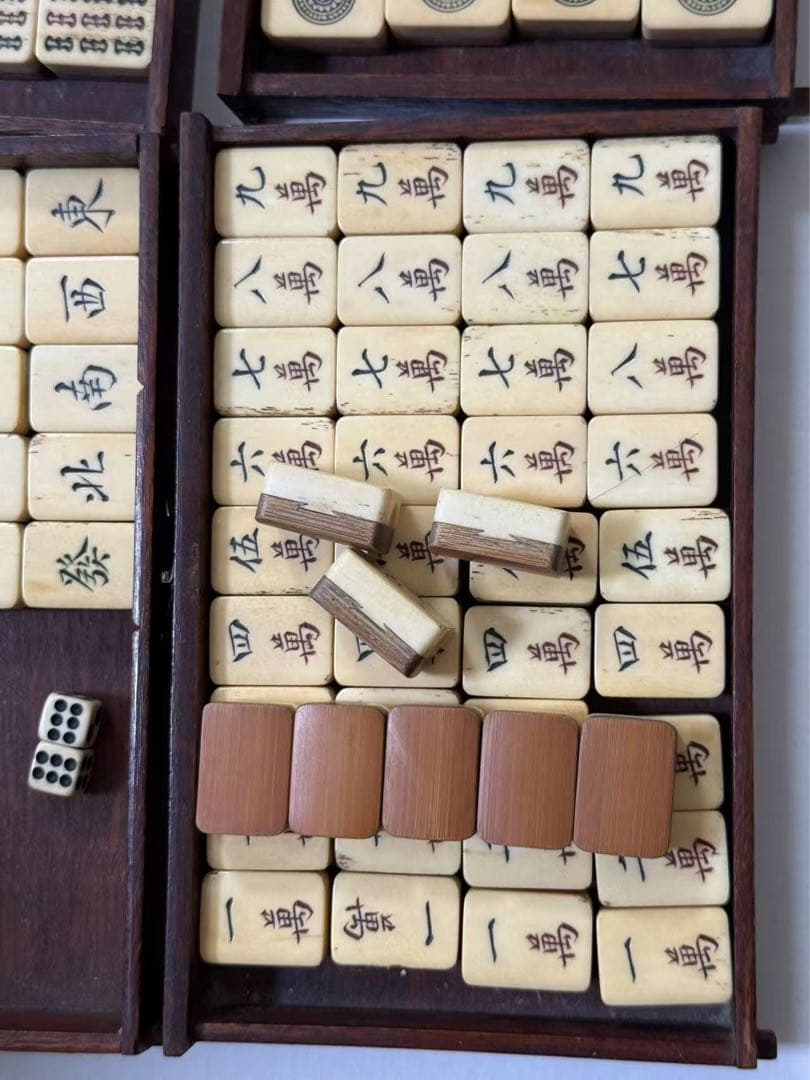 中国竹嵌骨牌 背竹牌 麻雀牌 現壯品 骨董 年代物