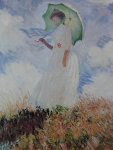 クロード・モネ、日傘をさす女、希少画集画、新品額装付