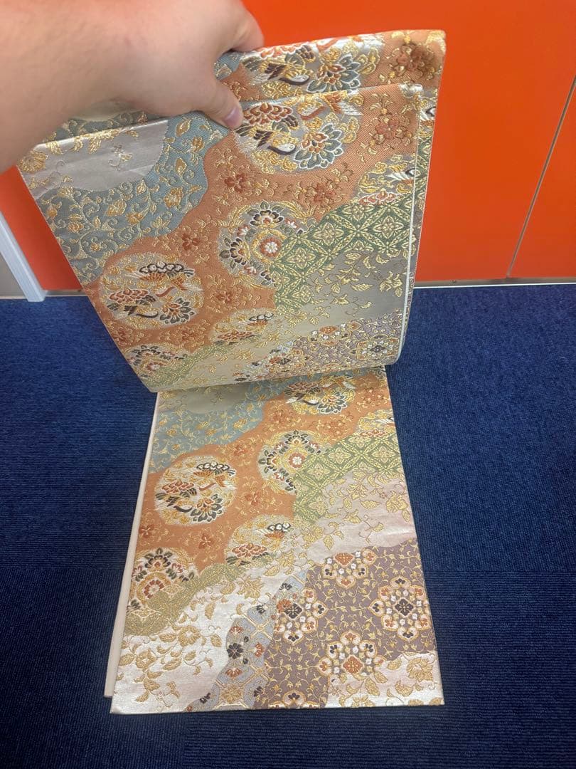2658袋帯 古代彫金紋 西陣織 金糸　高級上質上品　約440cm 未使用