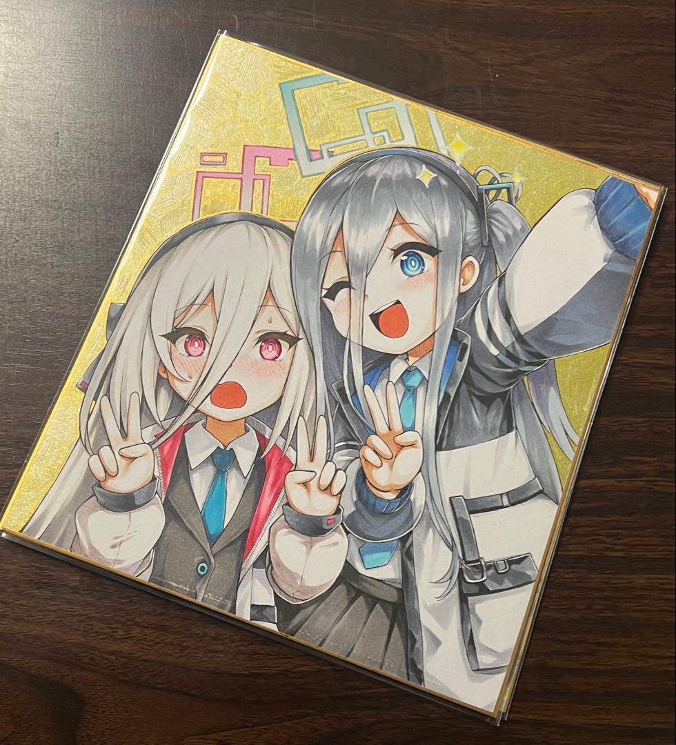 【ブルアカ】手書き色紙イラスト【アリス&ケイ】