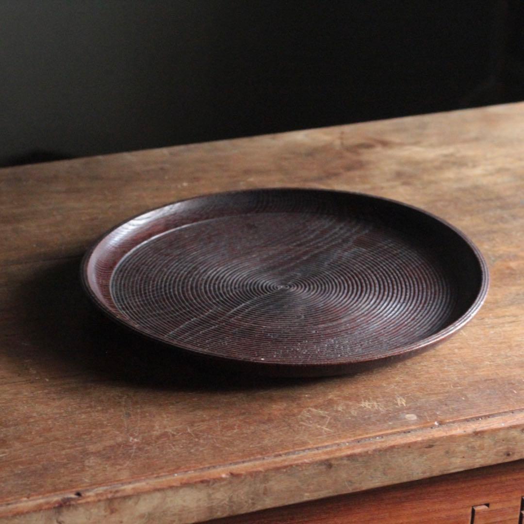 千筋 独楽文 盆 古道具 アンティーク 千筋段文 酒器盆