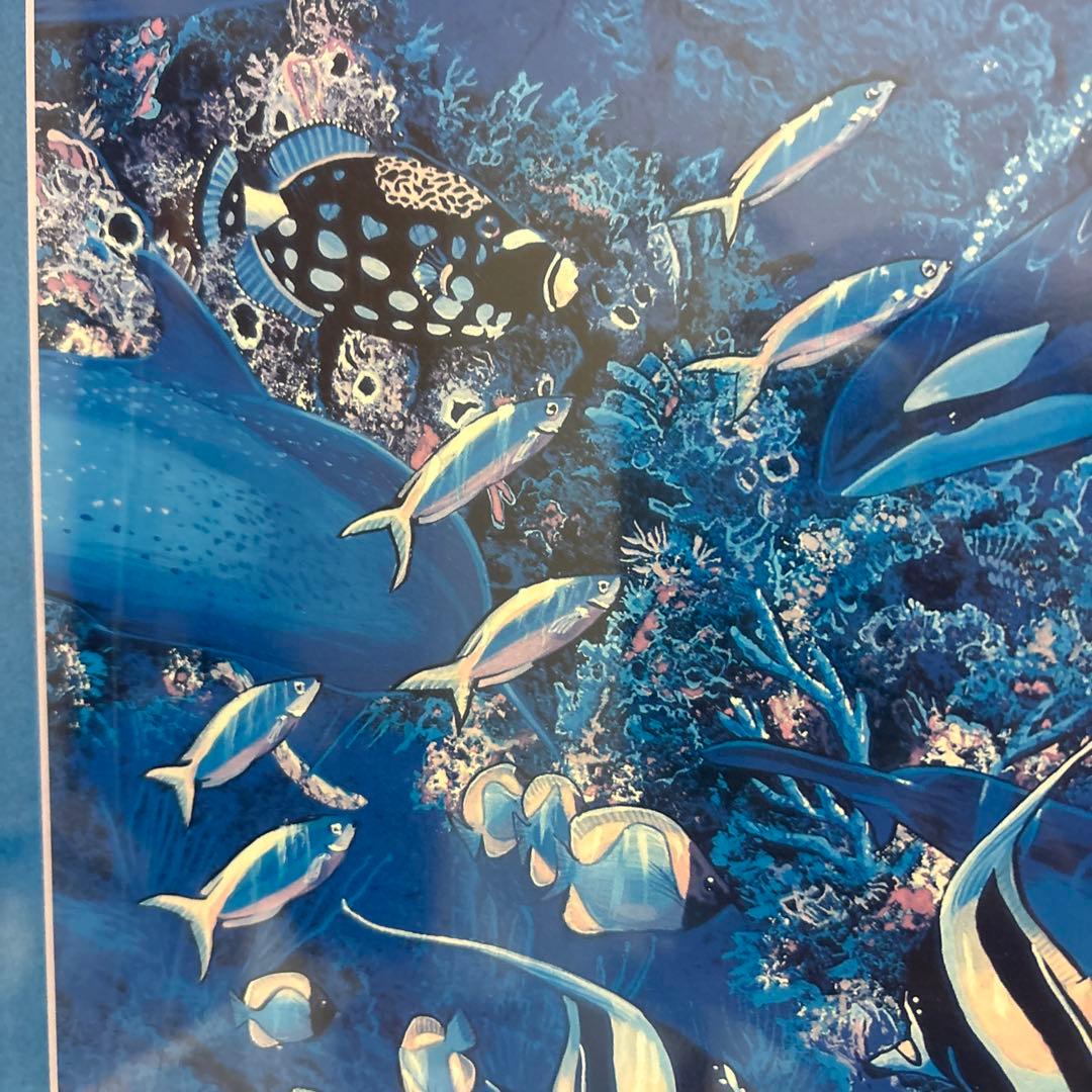 クリスチャン・リース・ラッセン　ハーモニー　額装　ポスター　イルカ　海　マウイ