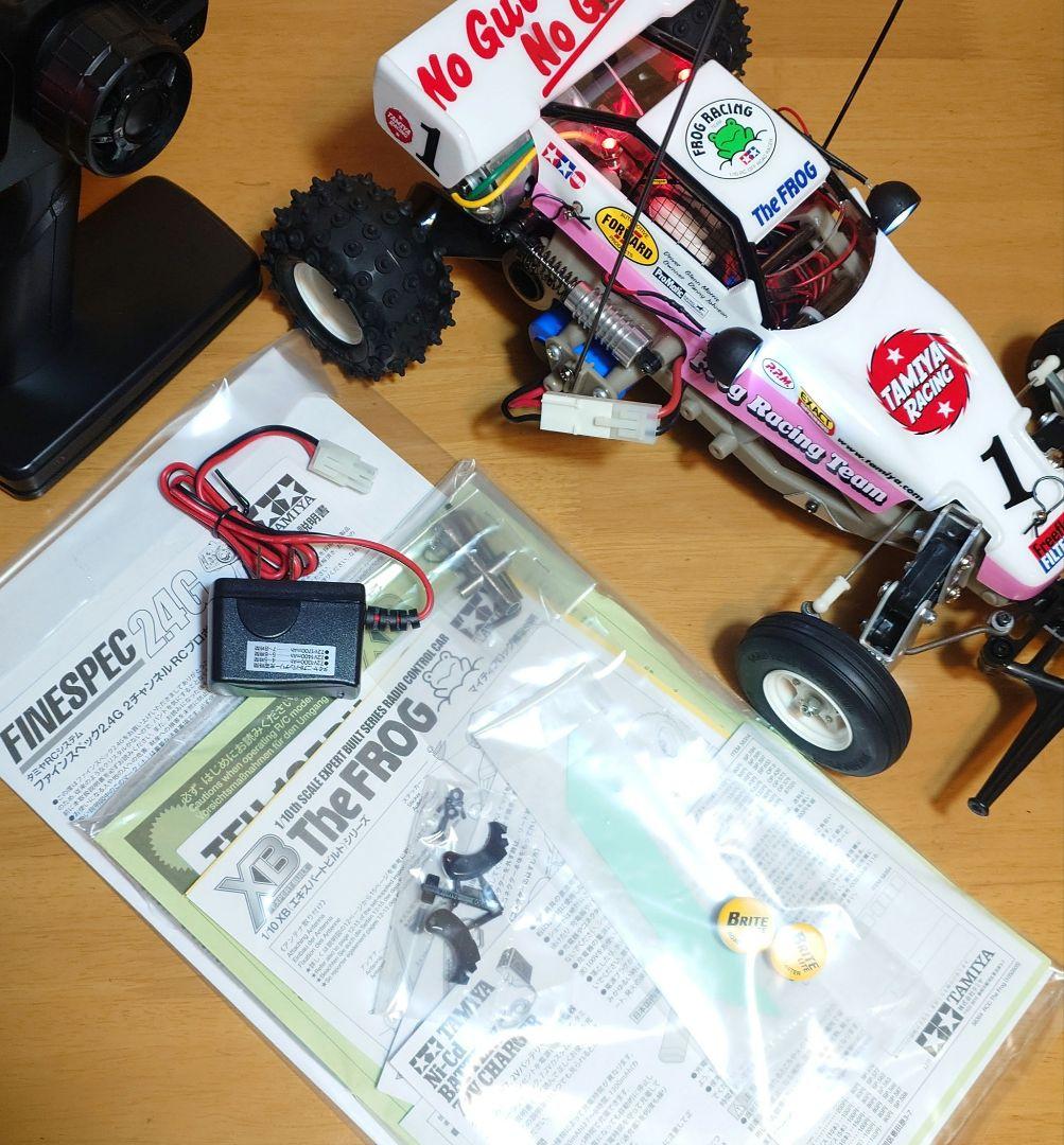 タミヤXBマイティフロッグ前後LEDライト付プロポ付き塗装済み完成品未使用品