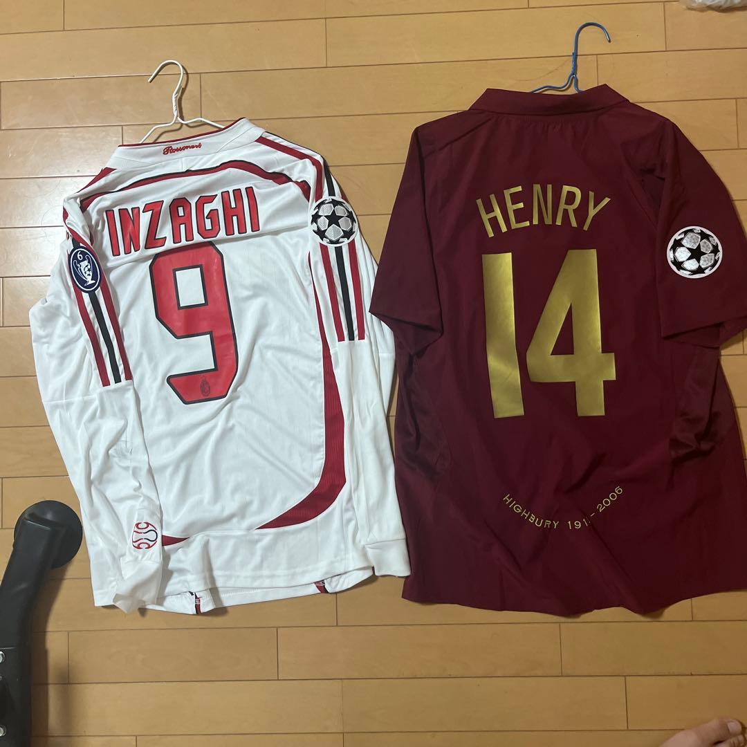 インザーギ 9番 & ヘンリー 14番 サッカー　ユニフォーム