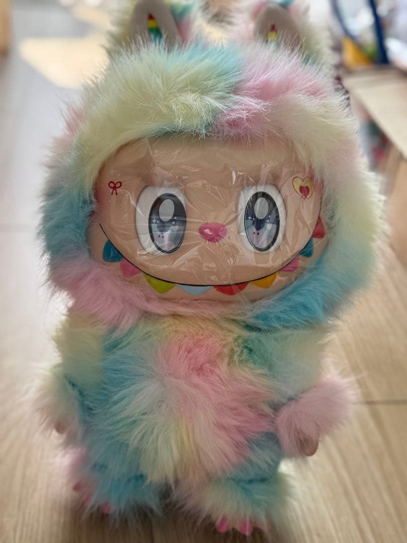 海外限定 ３８ｃｍ ジモモ LABUBU レインボー ぬいぐるみ　新品♡