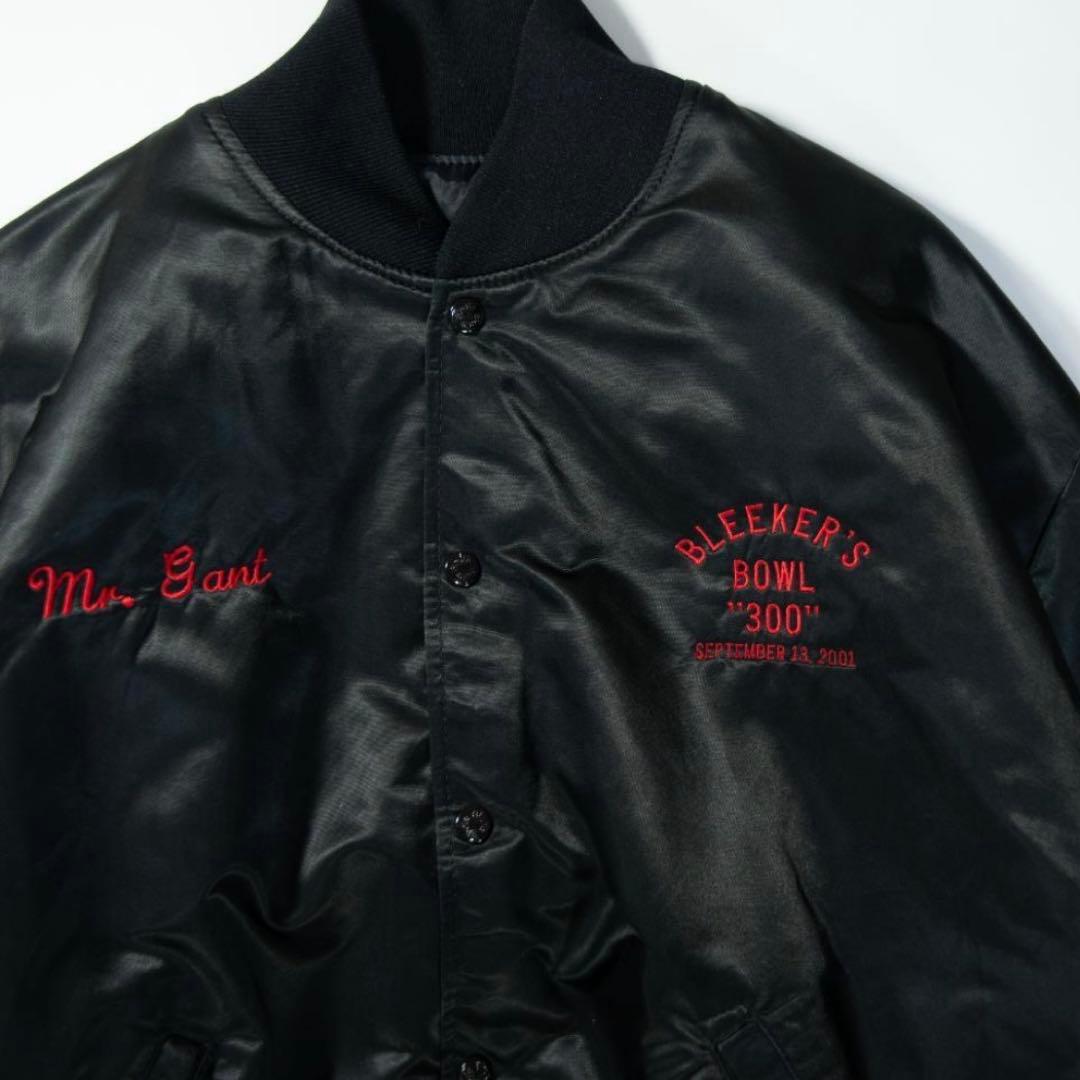 バーディー　中綿ジャンバー　ブルゾン　ブラック　ボウリング　両面刺繍　USA製