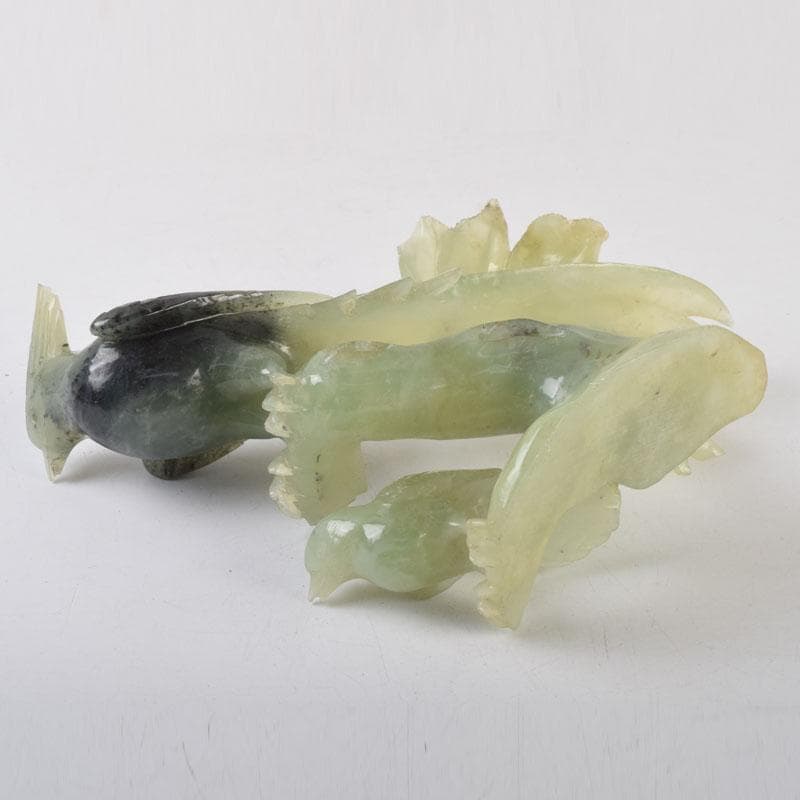 中国　玉石彫刻　鳥　置物　C　8647