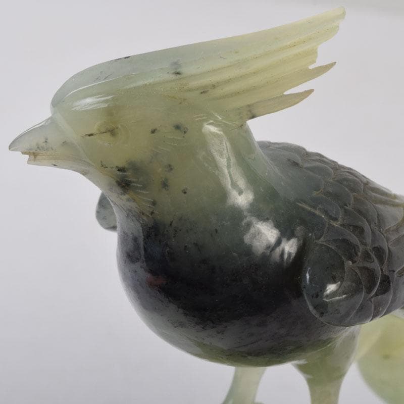 中国　玉石彫刻　鳥　置物　C　8647