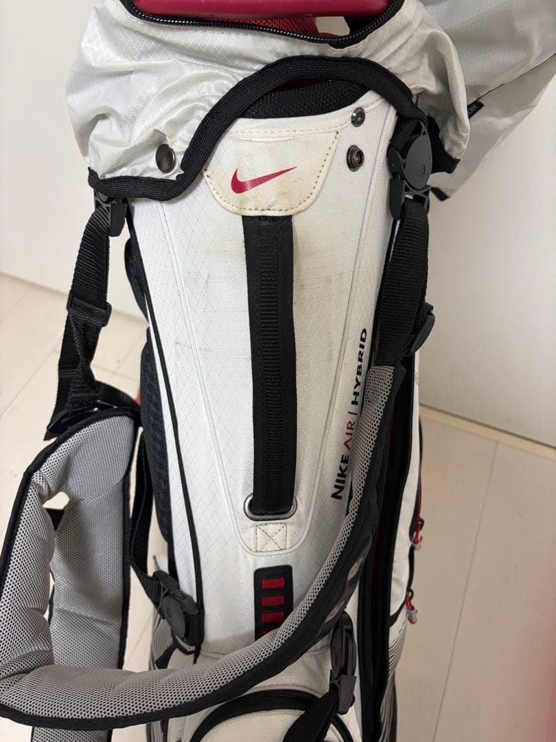 値下げ！！即配送！！！Nike キャディバッグ ホワイト/ブラック/レッド