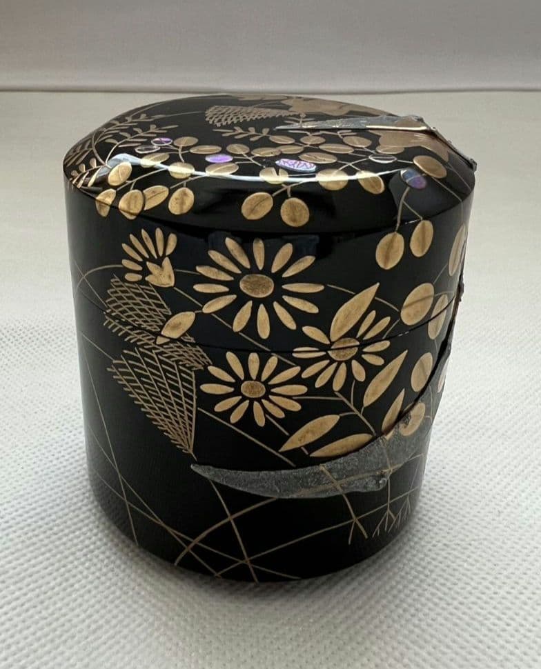 武蔵野 雪吹(ふぶき)棗 3代清石 (川谷内正廣) 堀内宗完箱書き 茶道具