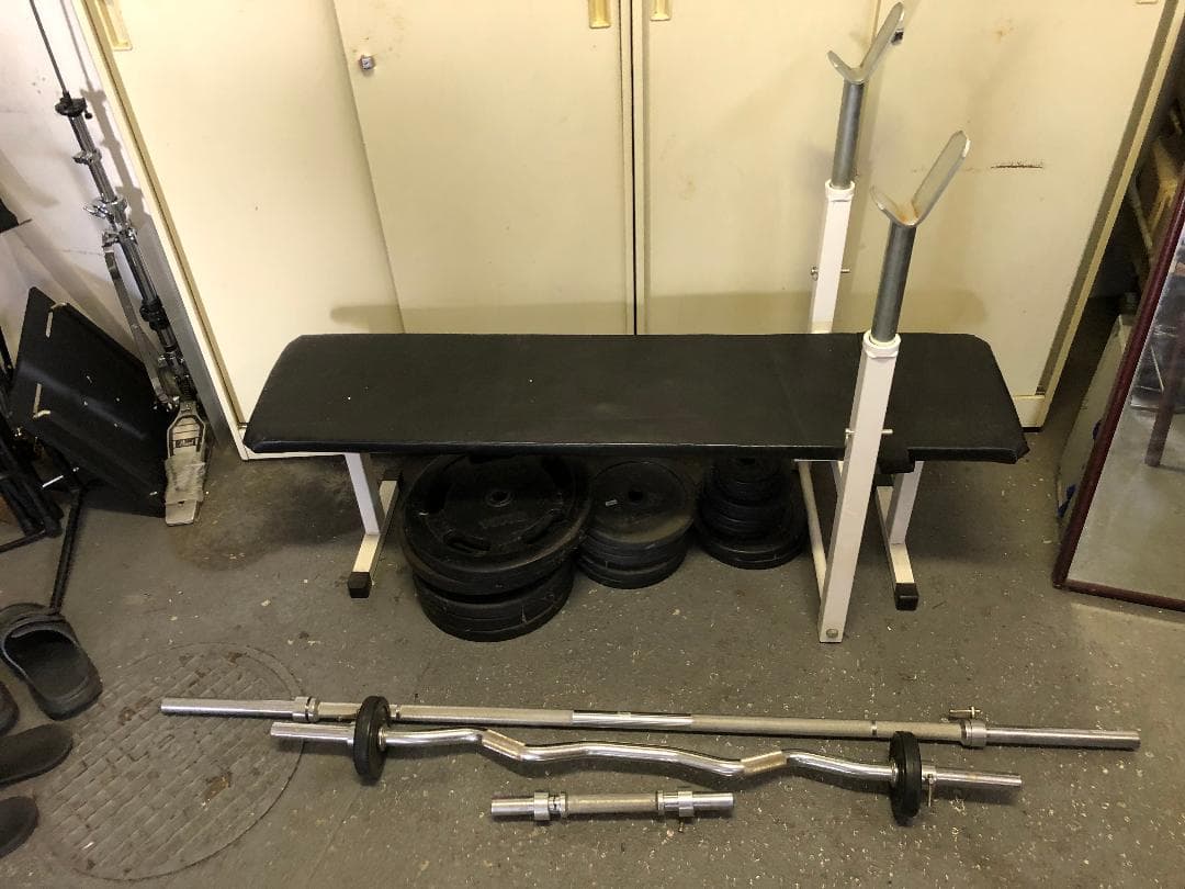 バーベルセット フラットベンチ付き