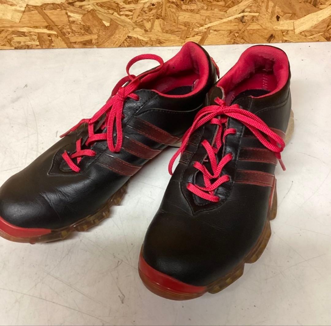adidasゴルフシューズ25cm メンズ 汚れ有り スポーツ用（む99）