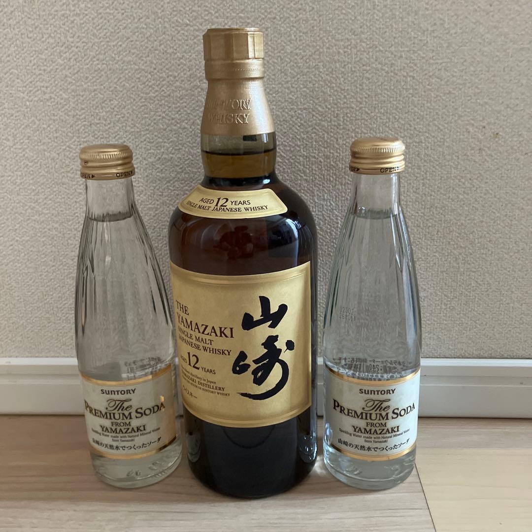 山崎 12年 シングルモルトジャパニーズウイスキー 700ml ソーダ2本付き