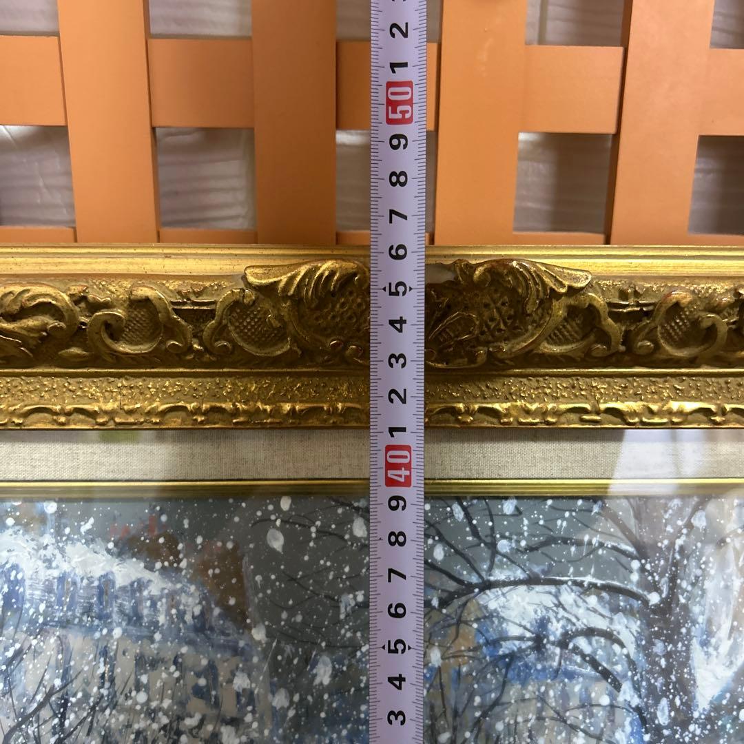 雪のサンマルタン運河 島田三郎　額　画　サイン有り