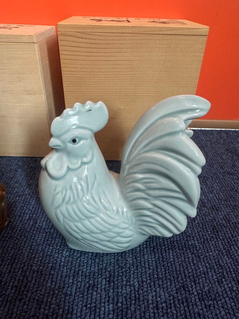 2053 九谷焼　北村隆　干支　亥　酉　置物