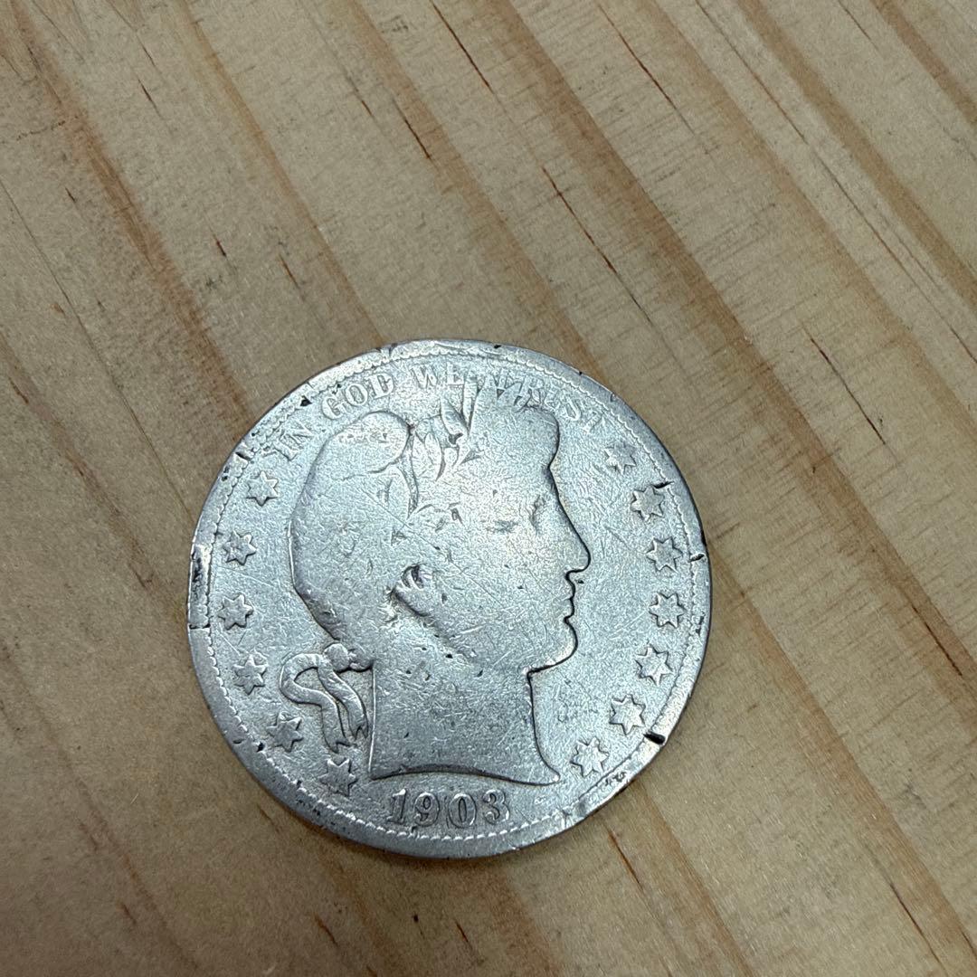 1903年　バーバーハーフダラー　アメリカ銀貨 5枚セット