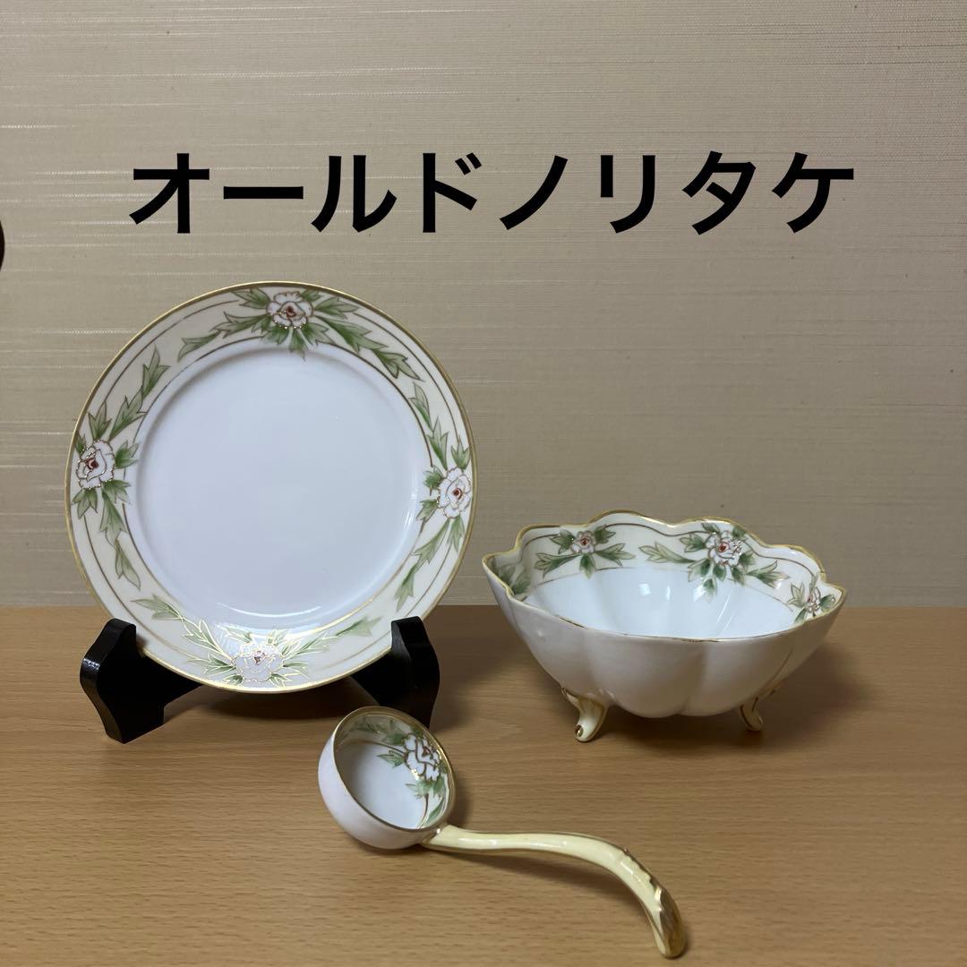 3. オールドノリタケ、M Nippon印　ボウル、ソーサー、スプーンのトリオ