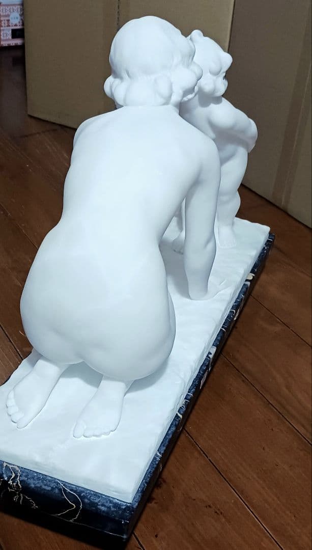 ウンベルト スティアチーニ 母子裸像 アラバスター 19~20世紀 イタリア製