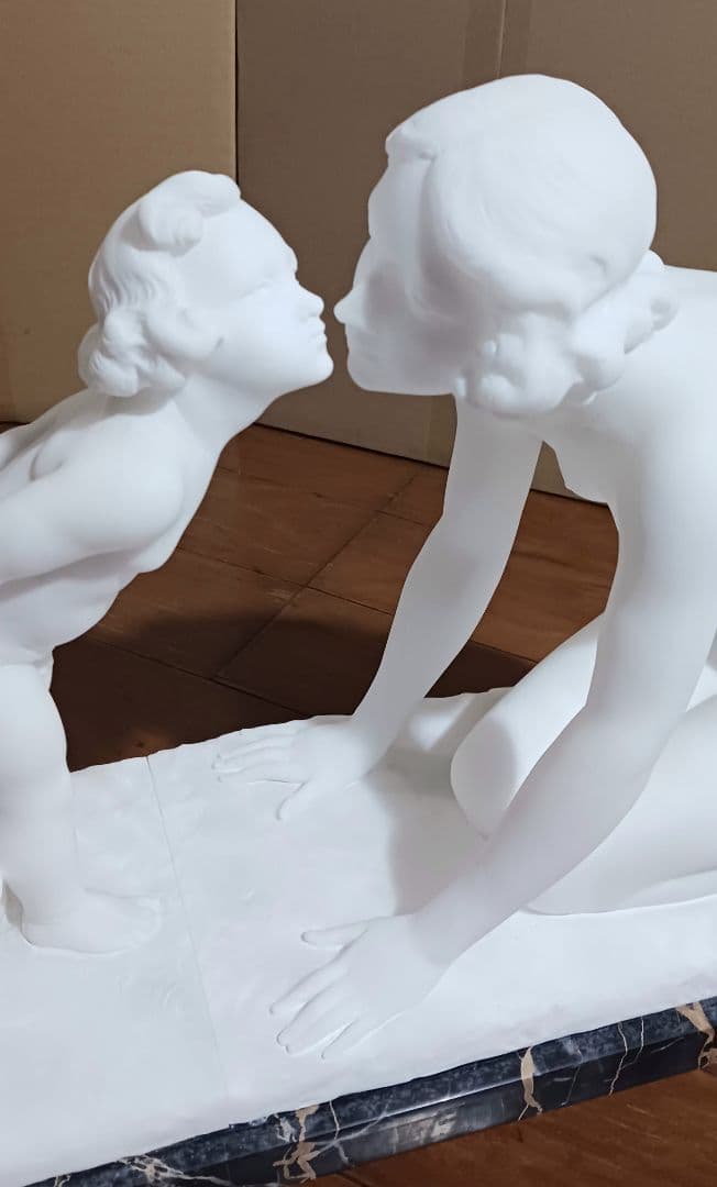 ウンベルト スティアチーニ 母子裸像 アラバスター 19~20世紀 イタリア製