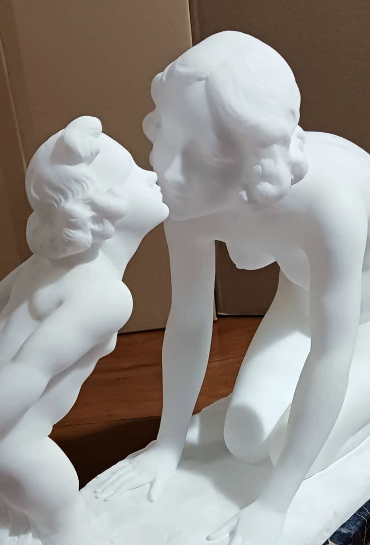 ウンベルト スティアチーニ 母子裸像 アラバスター 19~20世紀 イタリア製